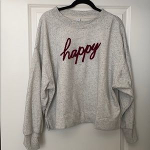 Oversized ‘Happy’ sweatshirt
